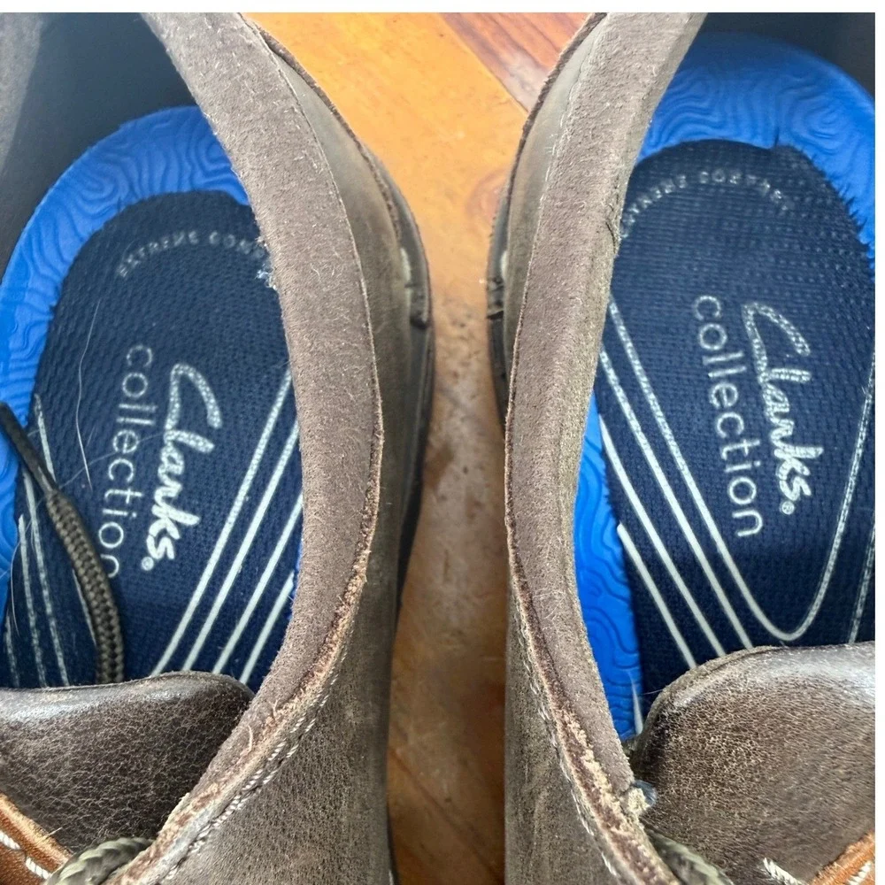 Clarks Collection Eastford Shoes Mens 9 Leather Lace Up Casual Brown